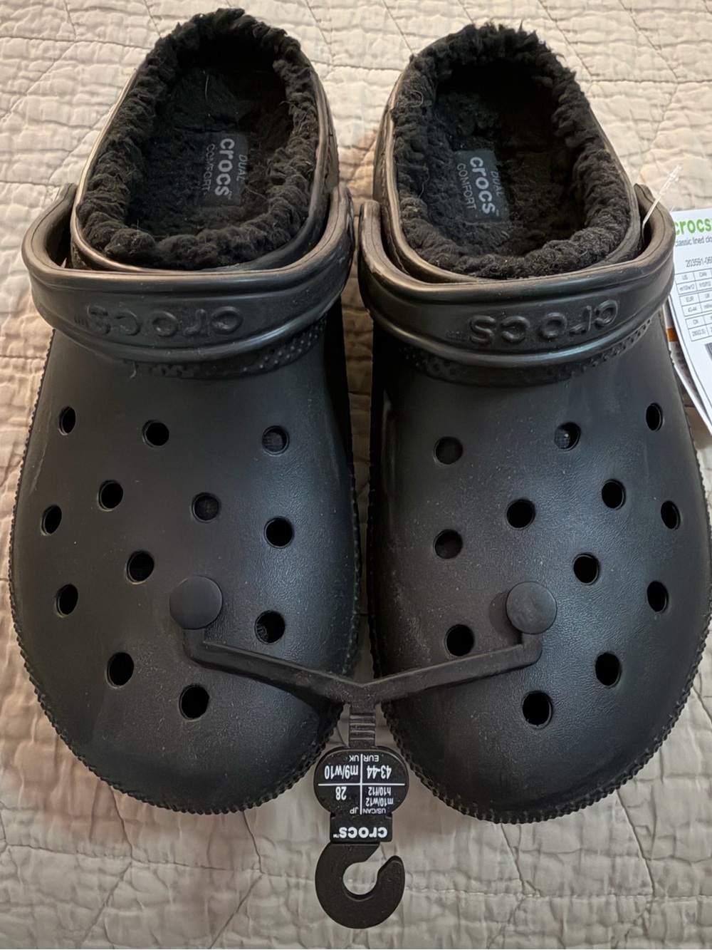 NWT Men’s Sz 9 Black Lined Clogs Classic